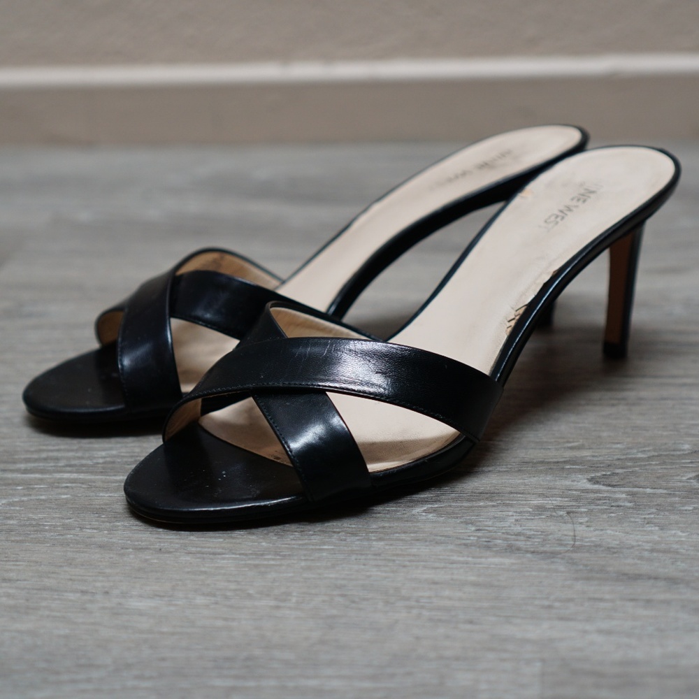 NINE WEST♥️ Allto Kitten Heel Slide Black Leather